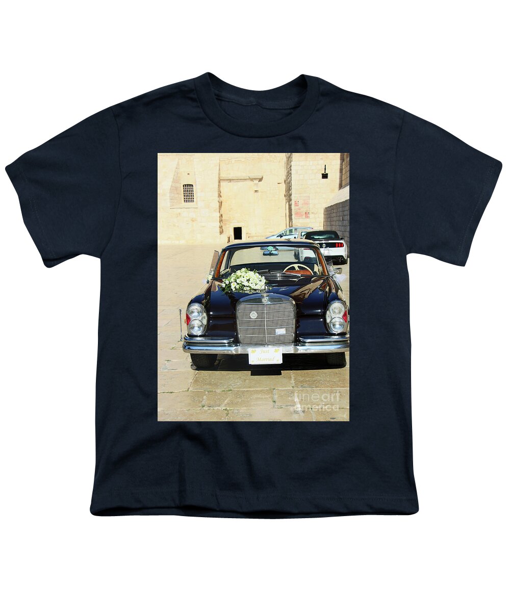 Bethlehem Youth T-Shirt featuring the photograph The Black Wedding Car by Munir Alawi