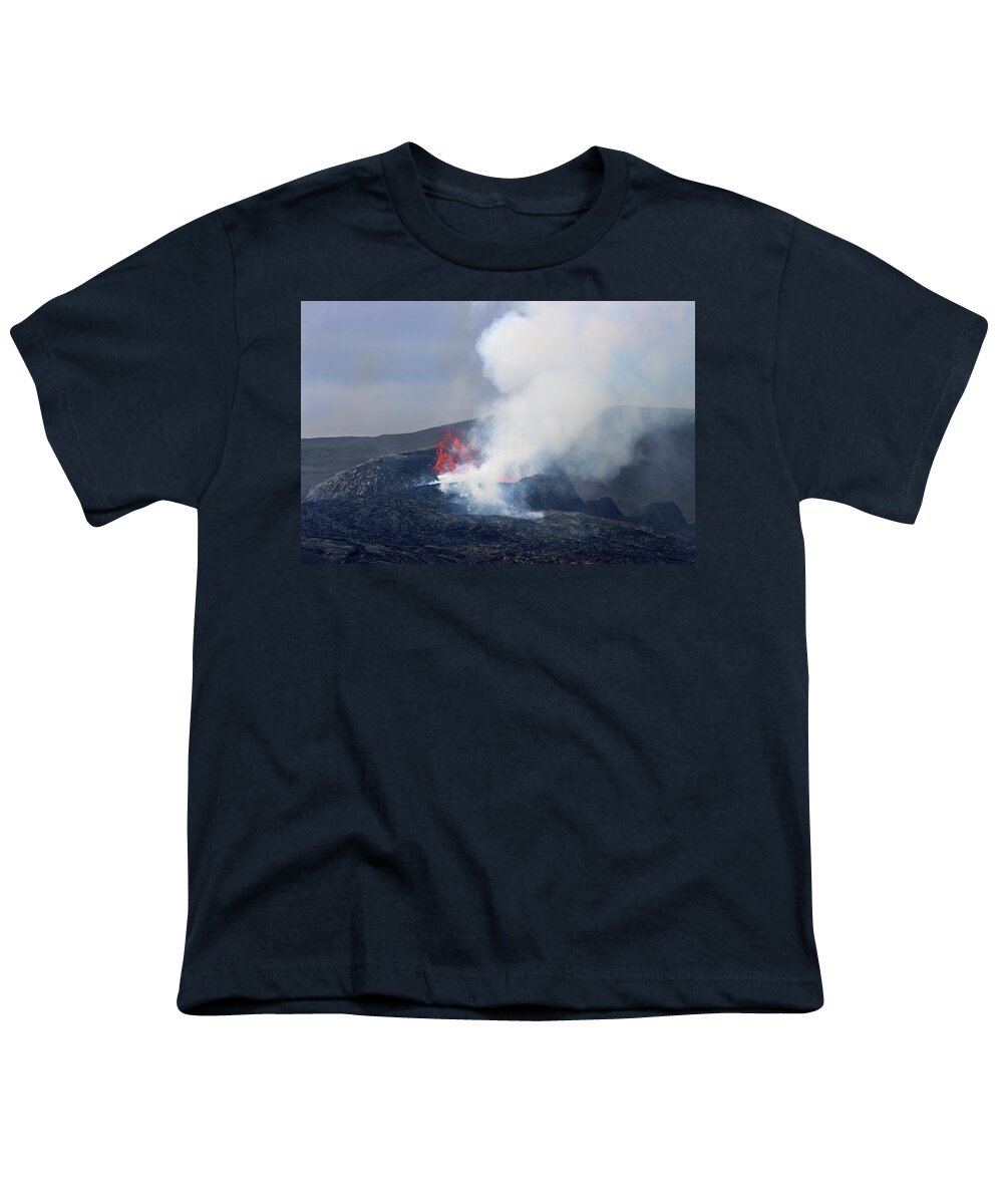 Volcano Youth T-Shirt featuring the photograph The growing shield by Christopher Mathews