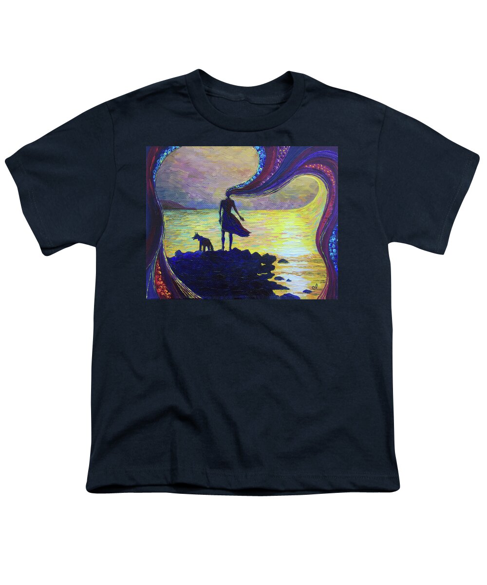 Russian Artists New Wave Youth T-Shirt featuring the painting The Outer is Manifestation of The Inner by Alina Malykhina