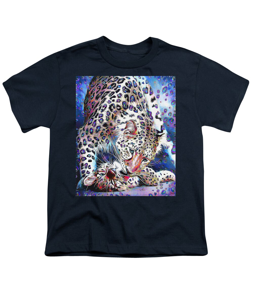 Paint Youth T-Shirt featuring the painting Tigers game by Nenad Vasic