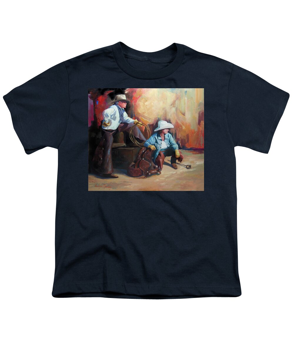 Western Art Youth T-Shirt featuring the painting Two of a Kind by Carolyne Hawley