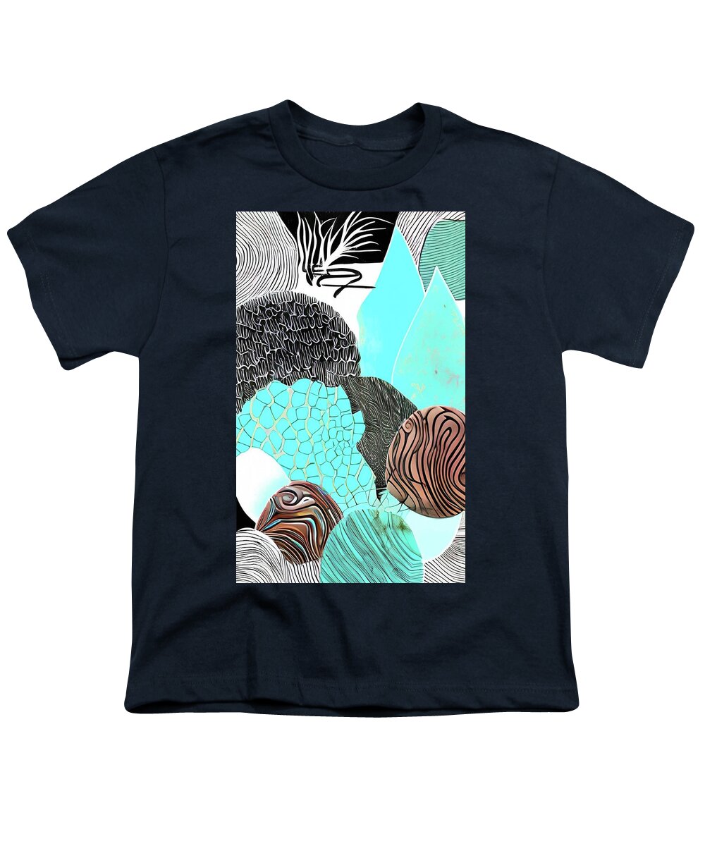 Aqua Youth T-Shirt featuring the digital art Undersea Garden I by Bonnie Bruno