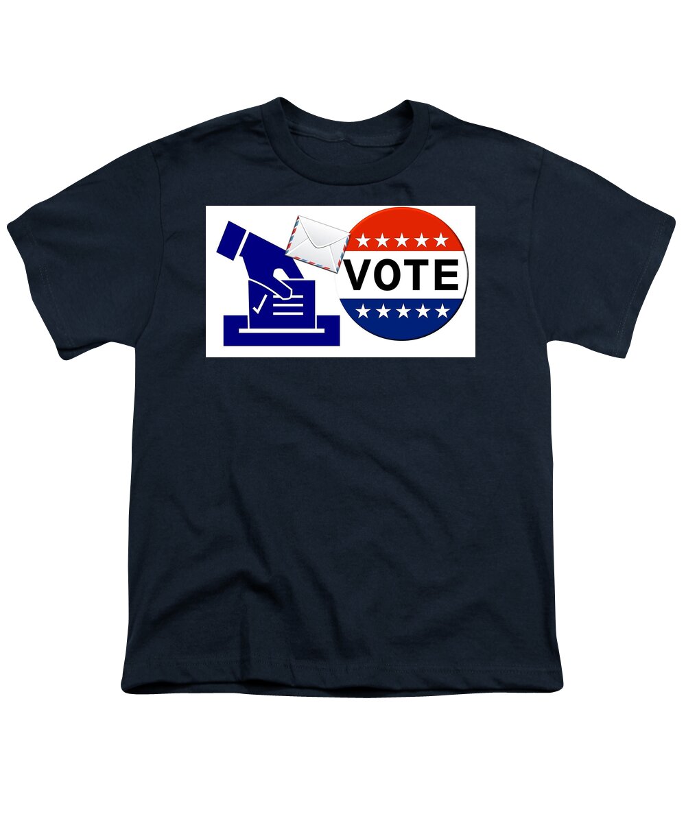 Vote Youth T-Shirt featuring the drawing Vote by Nancy Ayanna Wyatt and Donor