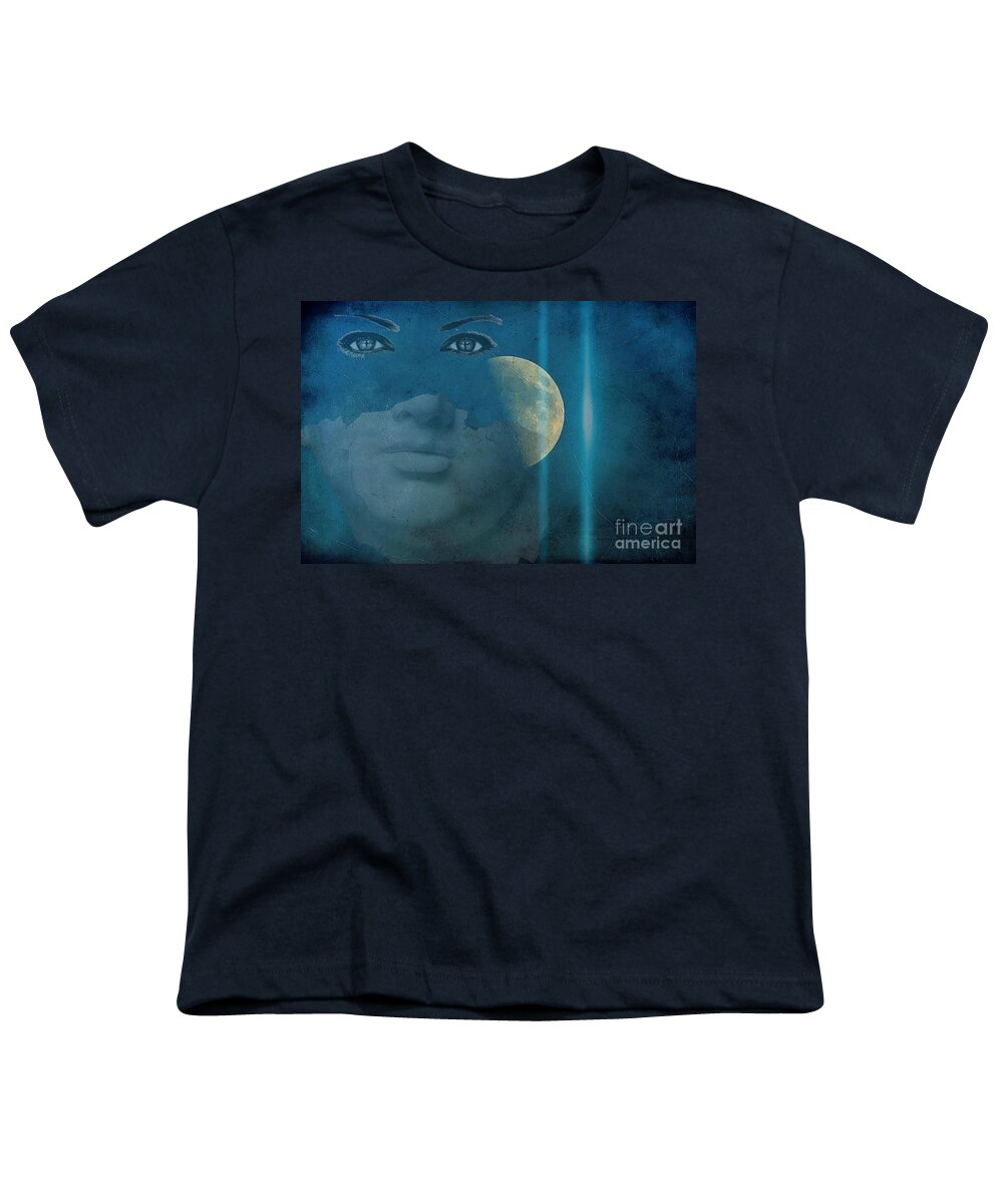 Photography Youth T-Shirt featuring the photograph Watching From The Moon by Claudia Zahnd-Prezioso