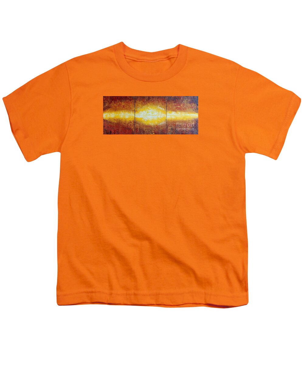 Abstract Youth T-Shirt featuring the painting Abstract Sunset by Teresa Wegrzyn