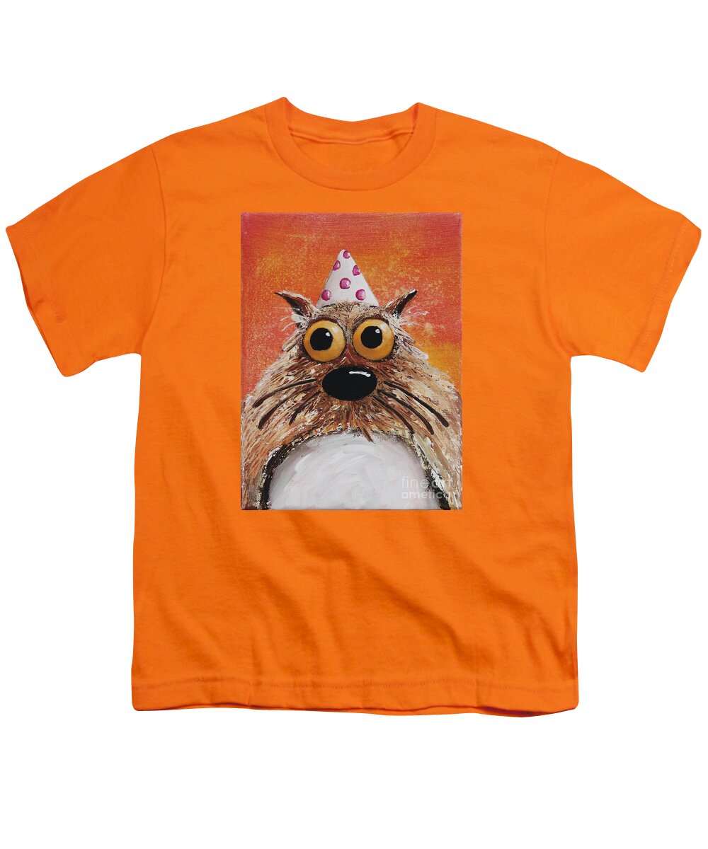 Whimsical Youth T-Shirt featuring the painting Catitude by Lucia Stewart
