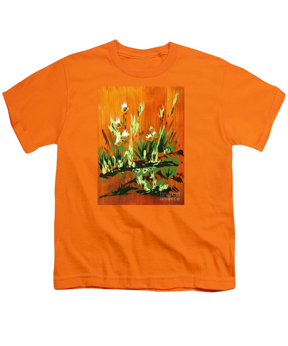 Flowers Youth T-Shirt featuring the painting Darlinettas by Holly Carmichael