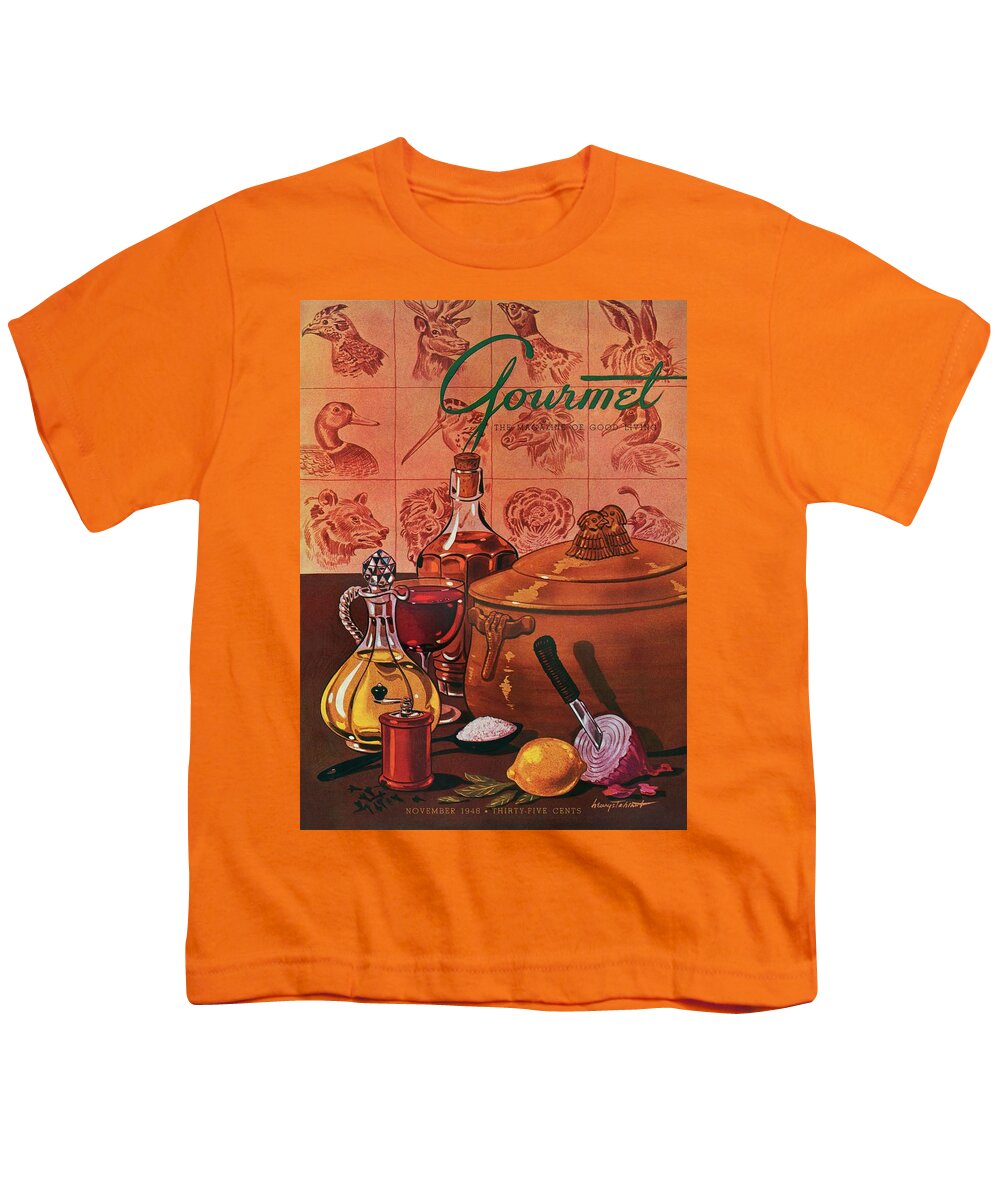 Illustration Youth T-Shirt featuring the photograph Gourmet Cover Featuring A Casserole Pot by Henry Stahlhut