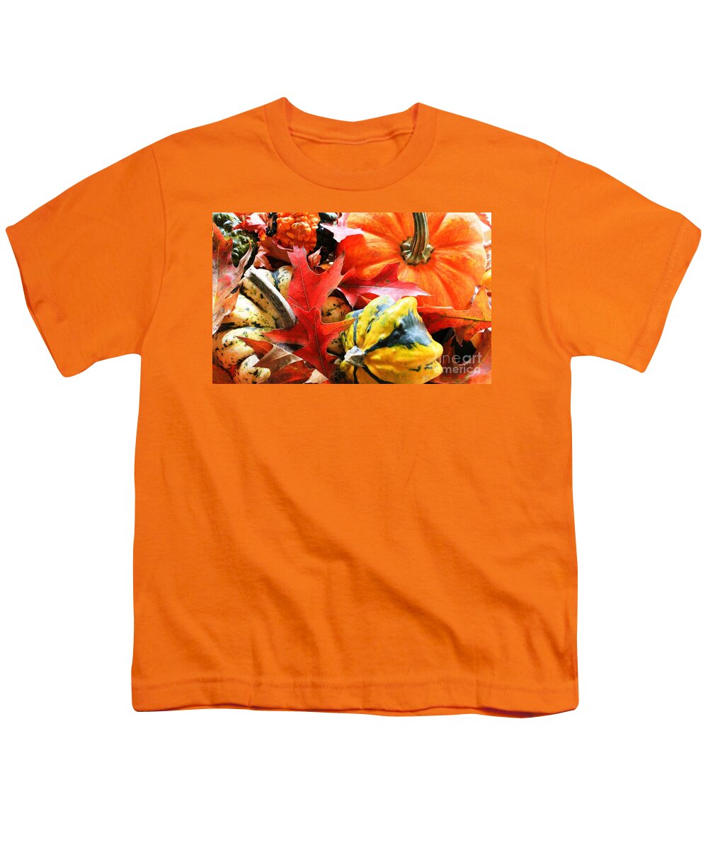 Pumpkin Youth T-Shirt featuring the photograph Rainbow Of Autumn Colors by Judy Palkimas