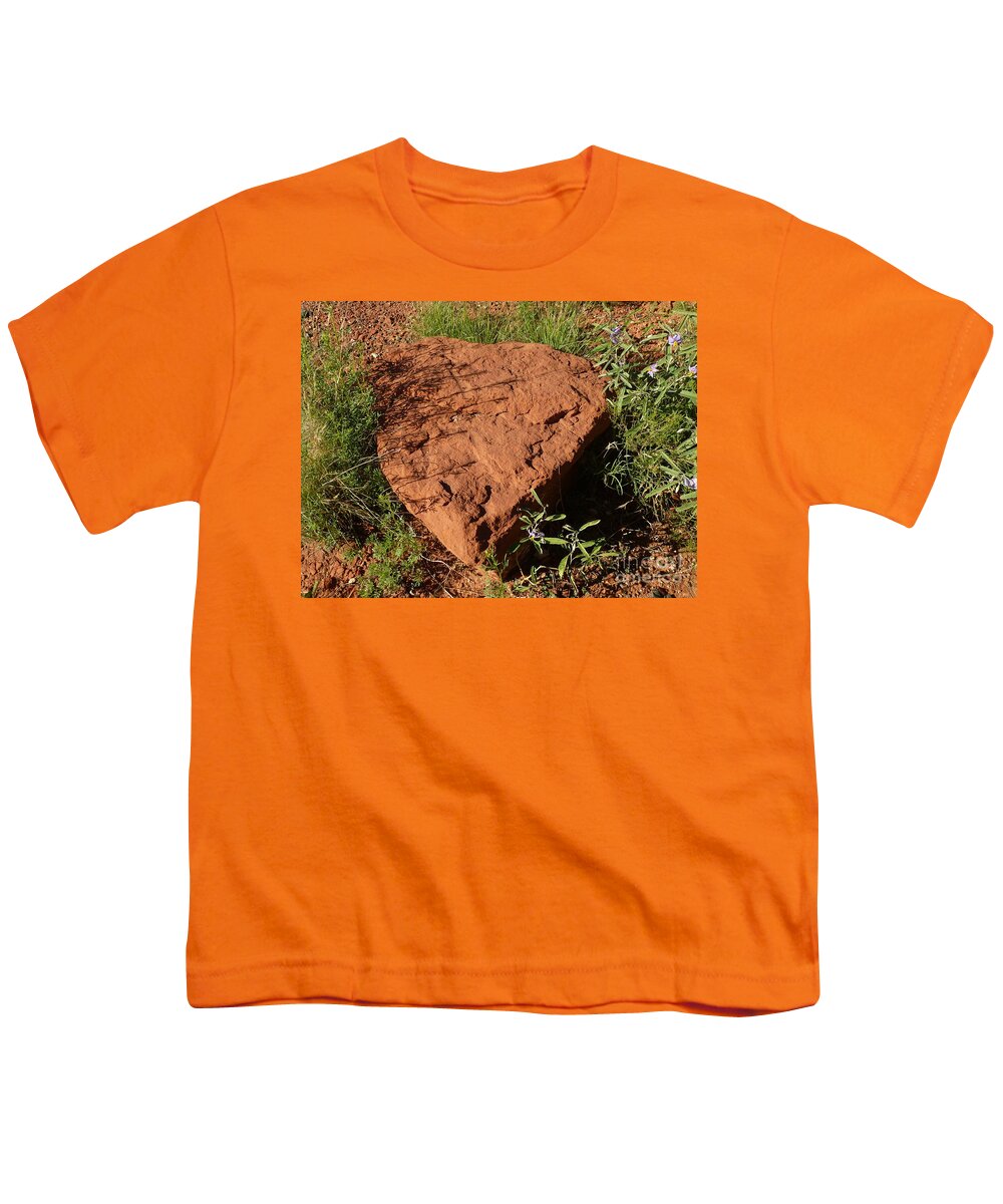 Sedona Youth T-Shirt featuring the photograph Sedona Heart Rock by Mars Besso
