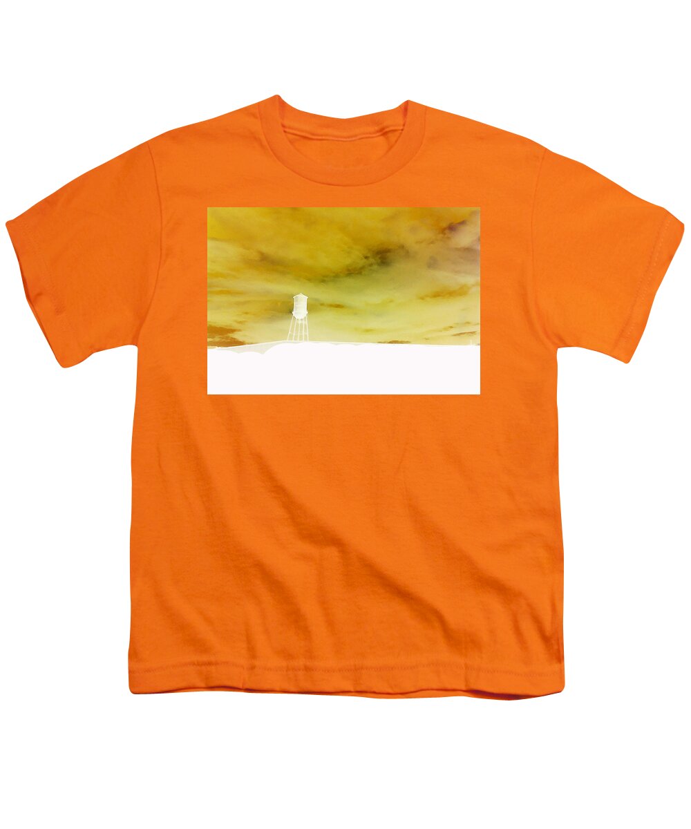 Water Tower Youth T-Shirt featuring the photograph Storm Up On The Hill by Max Mullins