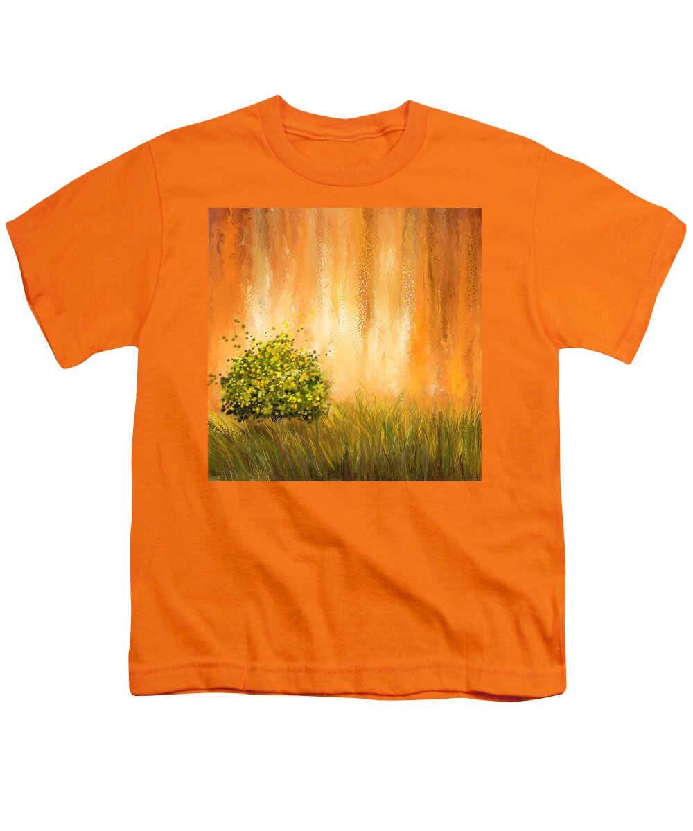 Four Seasons Youth T-Shirt featuring the painting Summer- Four Seasons Wall Art by Lourry Legarde