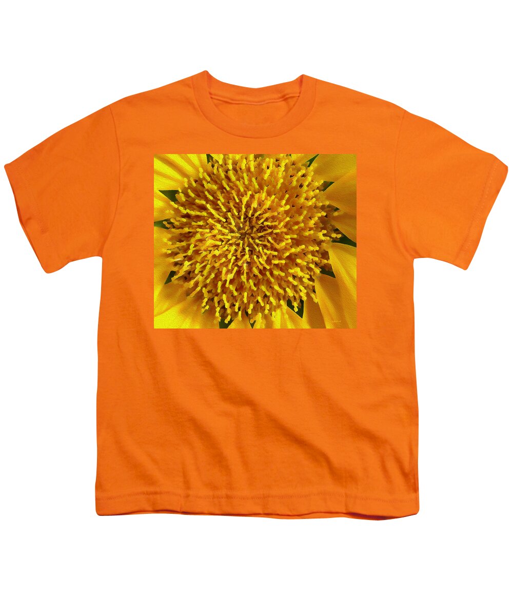 Flower Youth T-Shirt featuring the photograph Sunflower Universe by Kathy Bassett