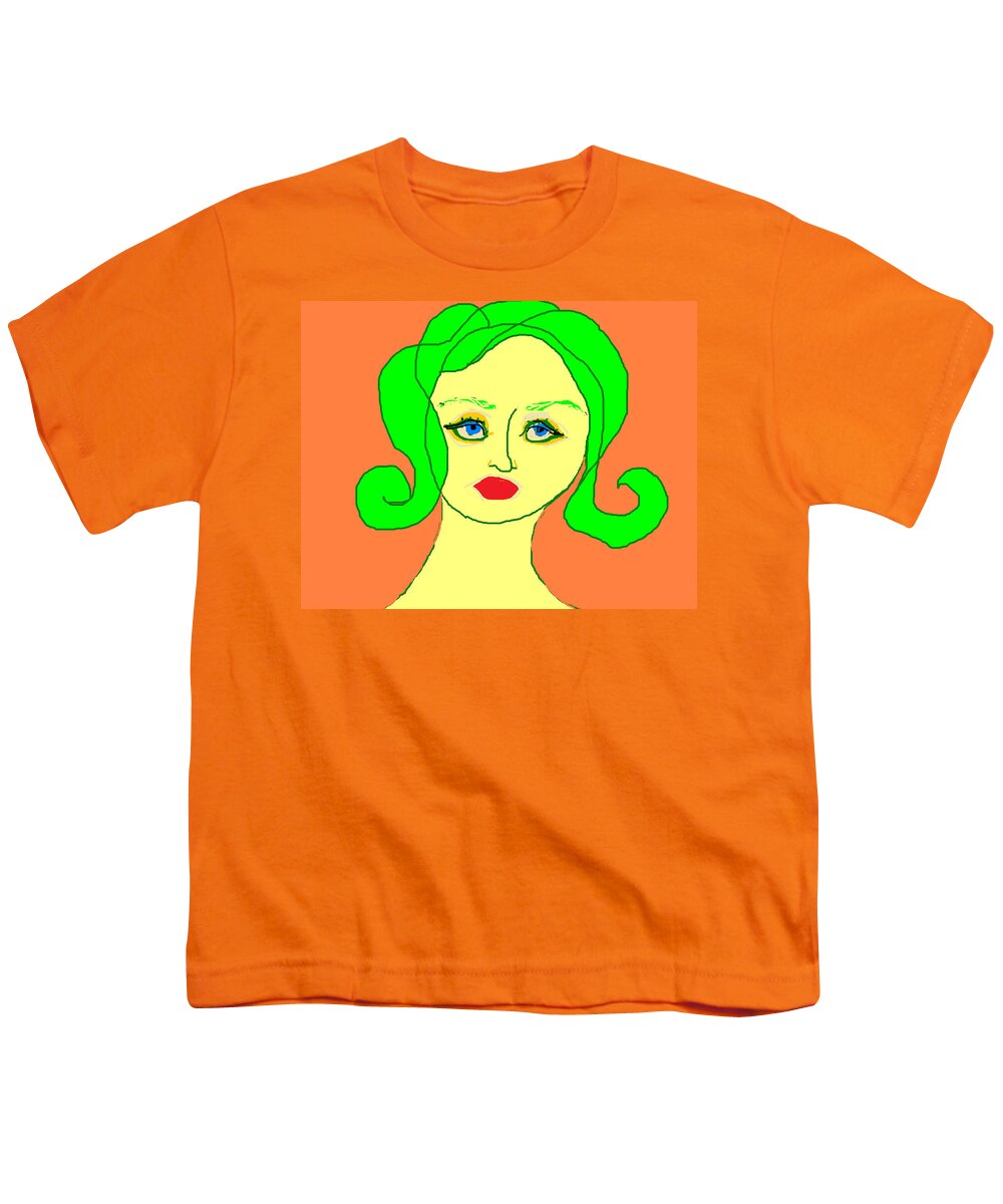 Portrait Youth T-Shirt featuring the painting Young Bette by Anita Dale Livaditis