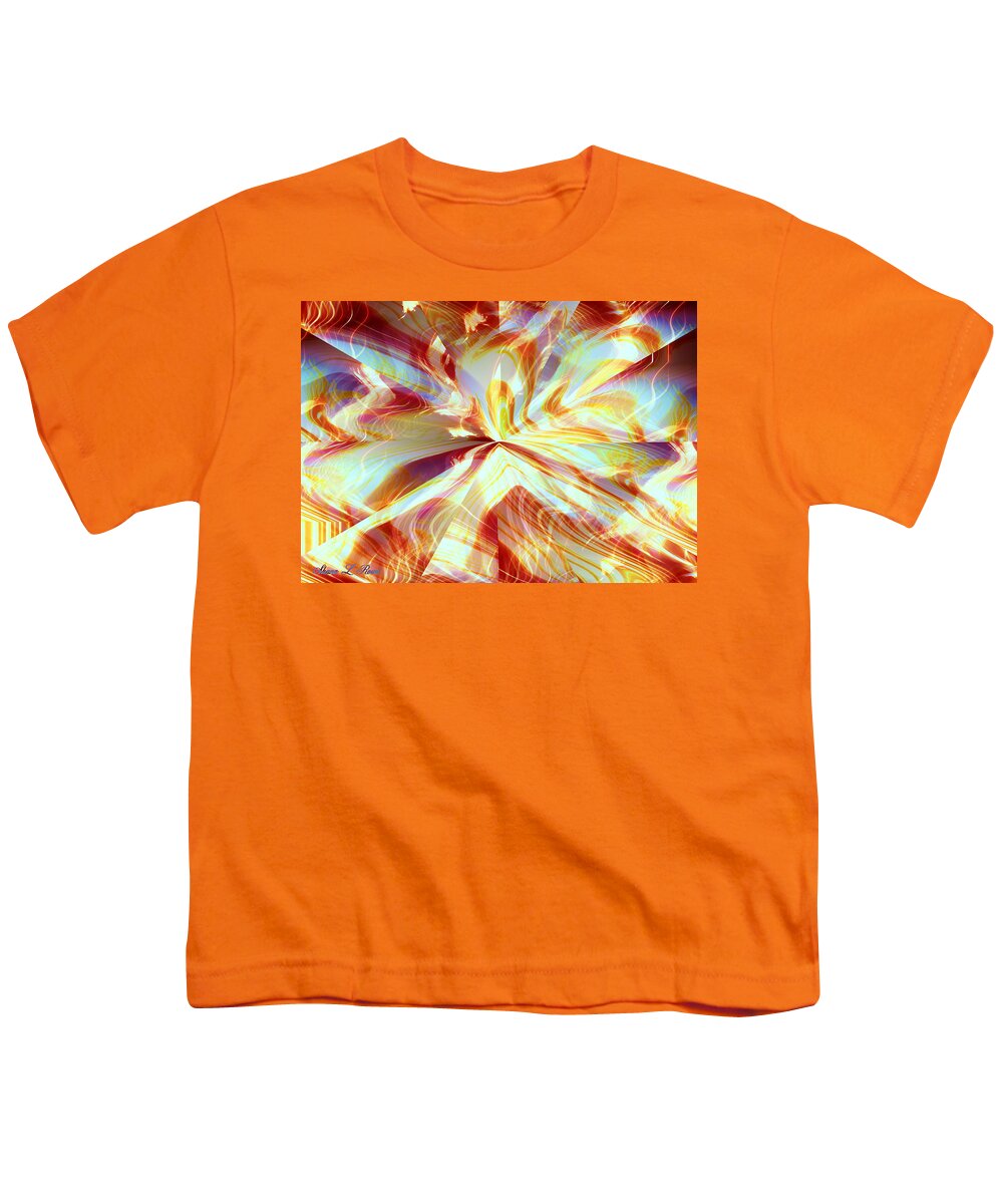 Flames Youth T-Shirt featuring the digital art Dancing with Fire by Shana Rowe Jackson