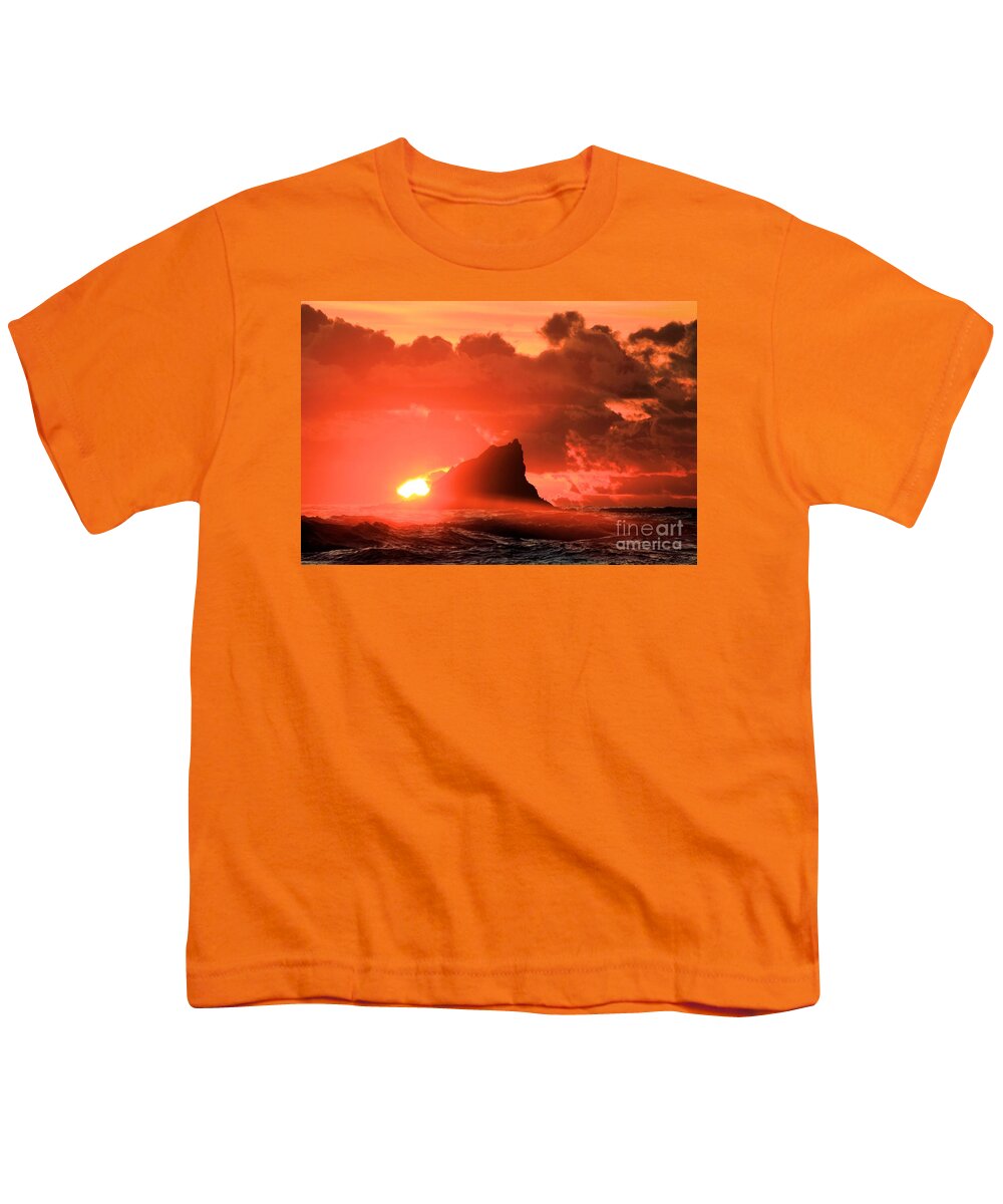 Olympic National Park Second Beach Youth T-Shirt featuring the photograph Shark Fin Soup by Adam Jewell