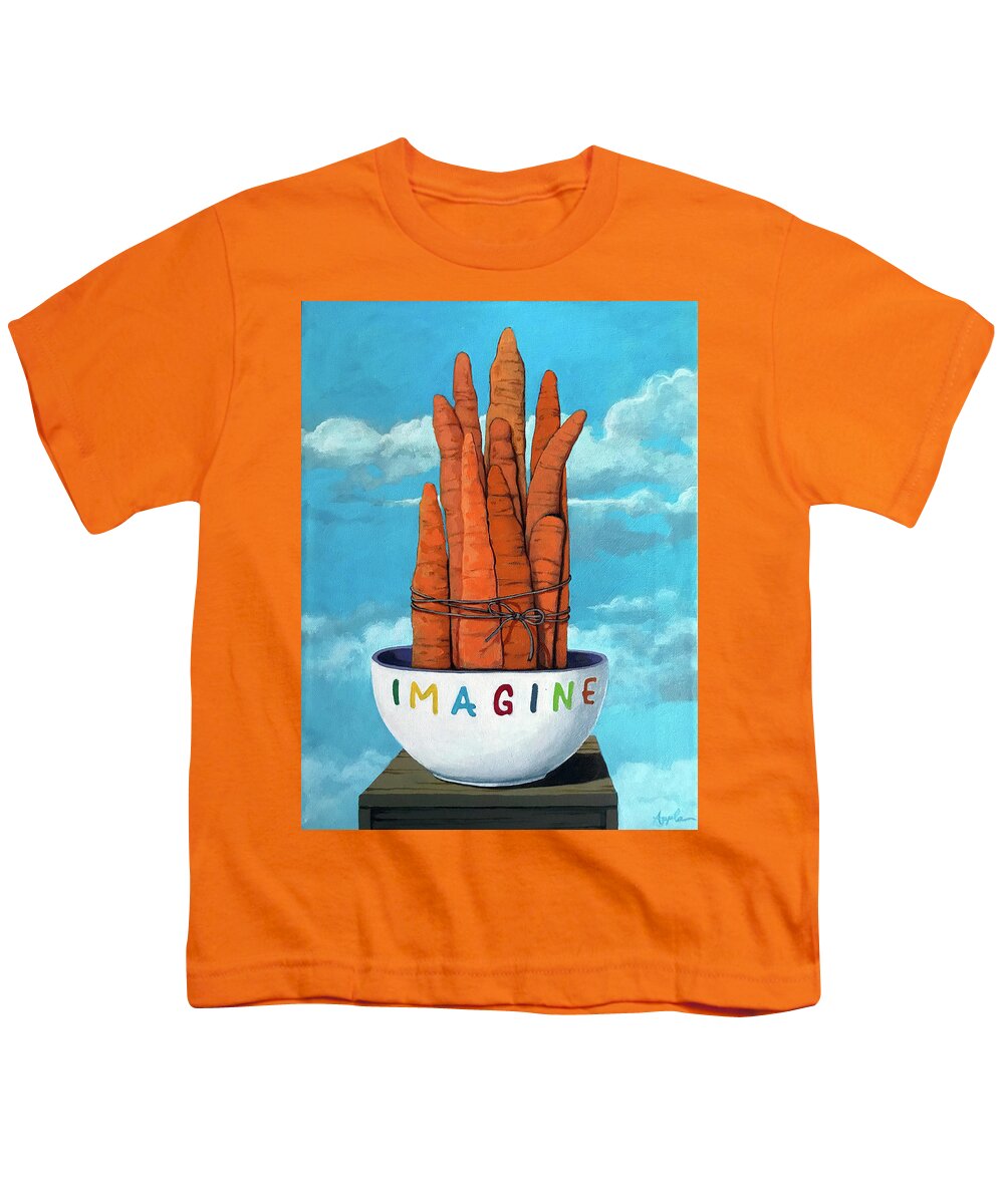 Carrots Youth T-Shirt featuring the painting 10 Karat - Original Still Life by Linda Apple