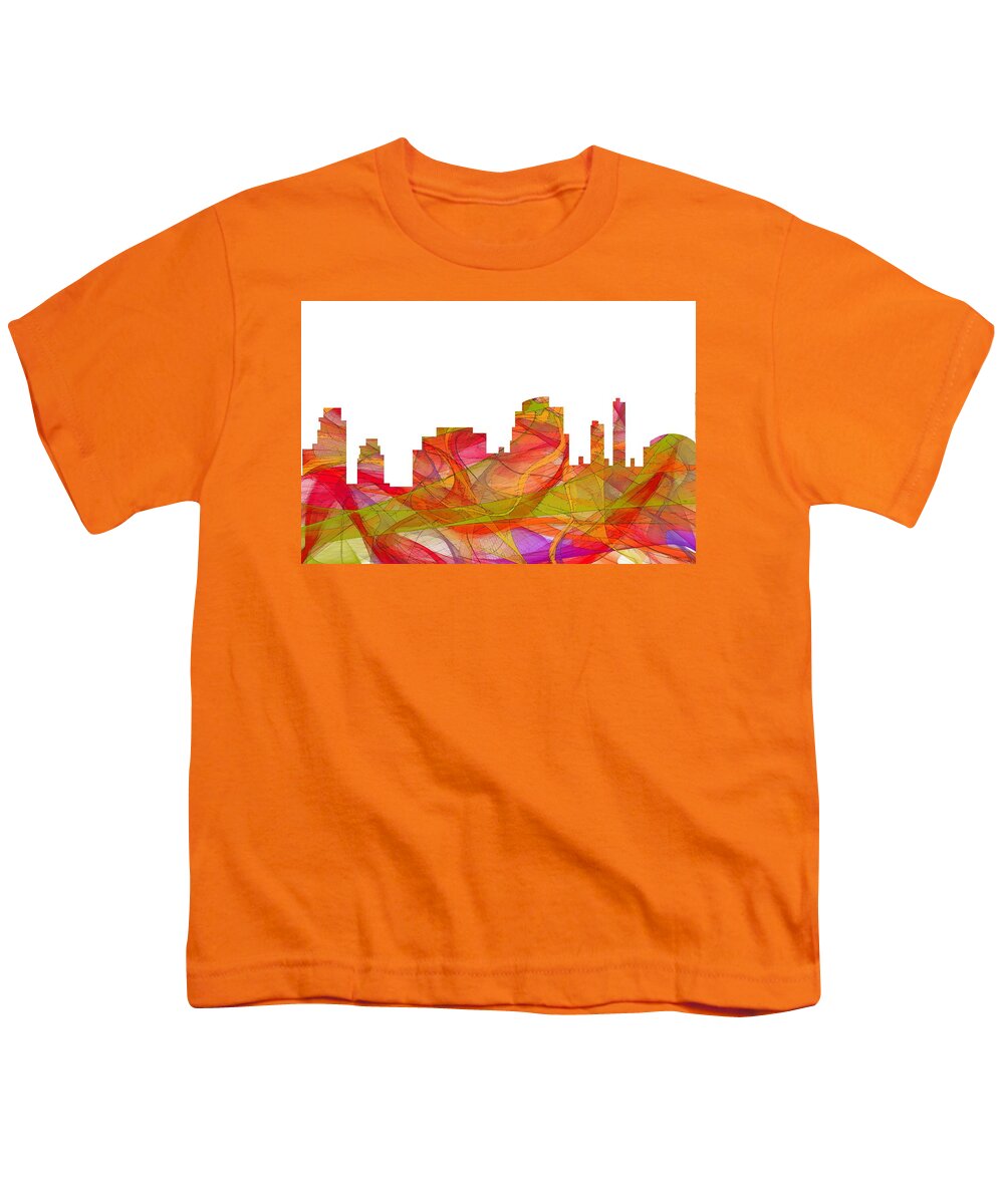 Tempe Arizona Skyline Youth T-Shirt featuring the digital art Tempe Arizona Skyline #4 by Marlene Watson