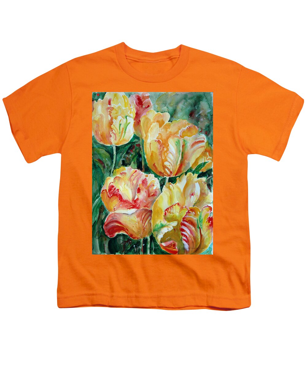 Paper Youth T-Shirt featuring the painting Tulips #3 by Ingrid Dohm