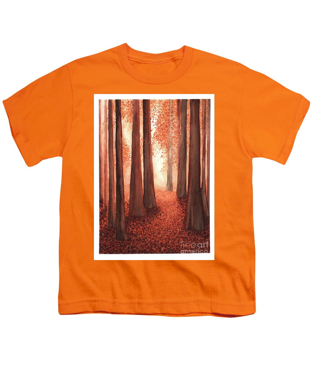 Redwoods Youth T-Shirt featuring the painting A Walk in the Redwoods by Hilda Wagner