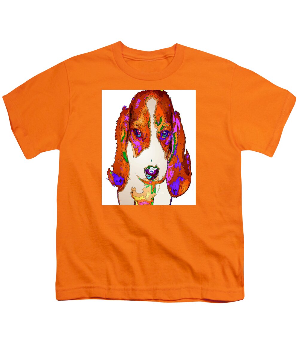 Dog Youth T-Shirt featuring the digital art Am I cute or what. Pet Series by Rafael Salazar