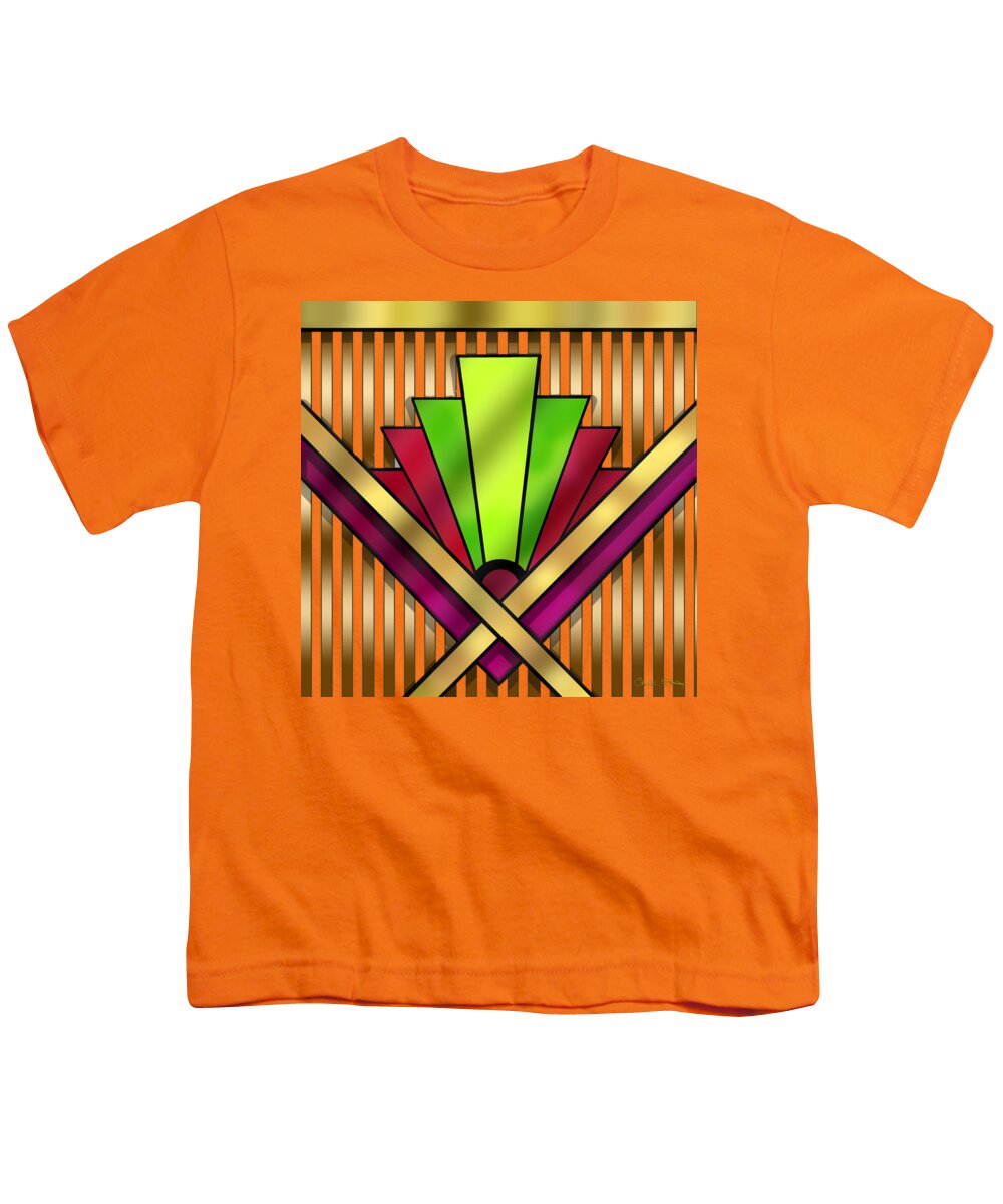 Art Deco 13 Transparent Youth T-Shirt featuring the digital art Art Deco 13 Transparent by Chuck Staley