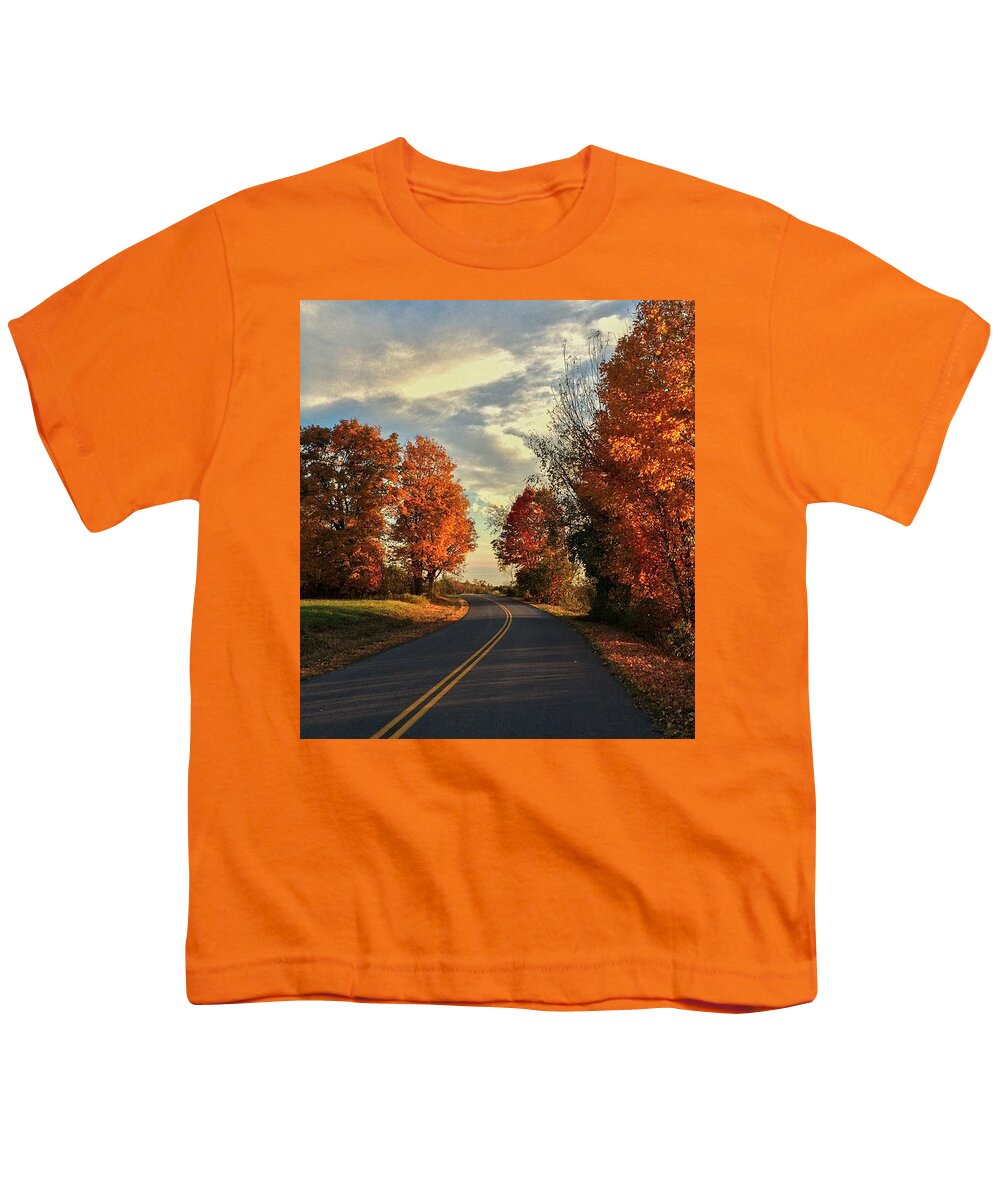  Youth T-Shirt featuring the photograph Autumn Drive by Kendall McKernon