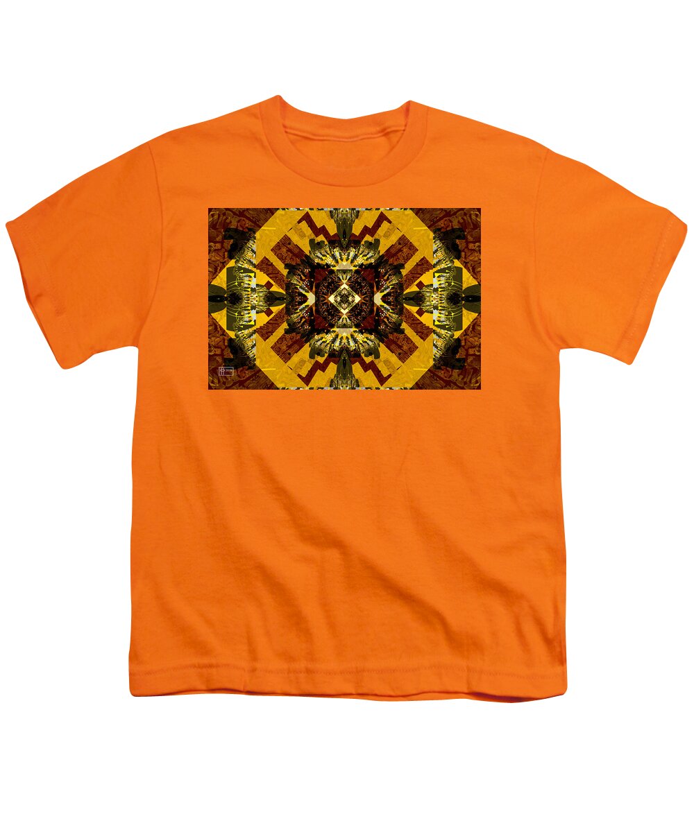 Abstract Youth T-Shirt featuring the digital art Aztec Temple by Jim Pavelle