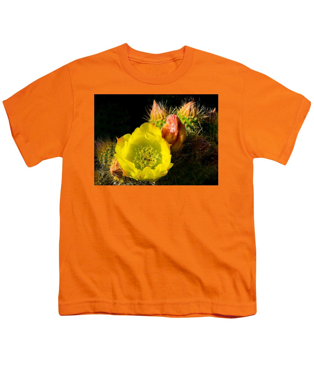 Cactus Youth T-Shirt featuring the photograph Cactus Blossom by Derek Dean