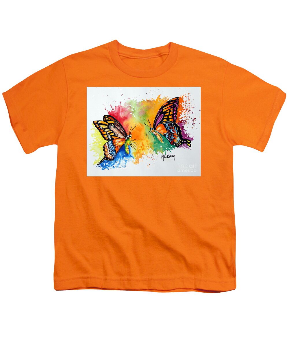 Watercolor Butterflies Youth T-Shirt featuring the painting Dance of the Butterflies by Maria Barry