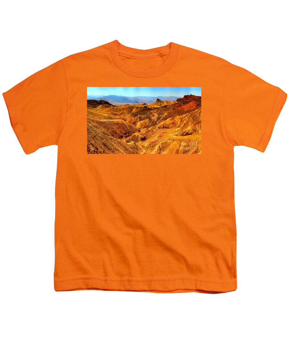 Zabriski Point Youth T-Shirt featuring the photograph Death Valley Zabriskie Point by Adam Jewell