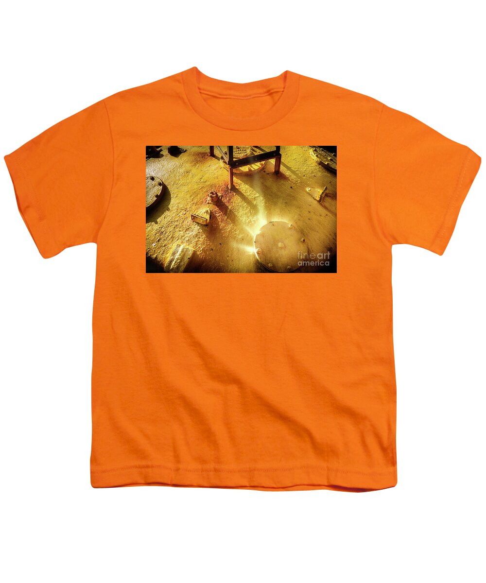 Industrial Youth T-Shirt featuring the photograph Decaying buoy with escape hatch by Simon Bratt