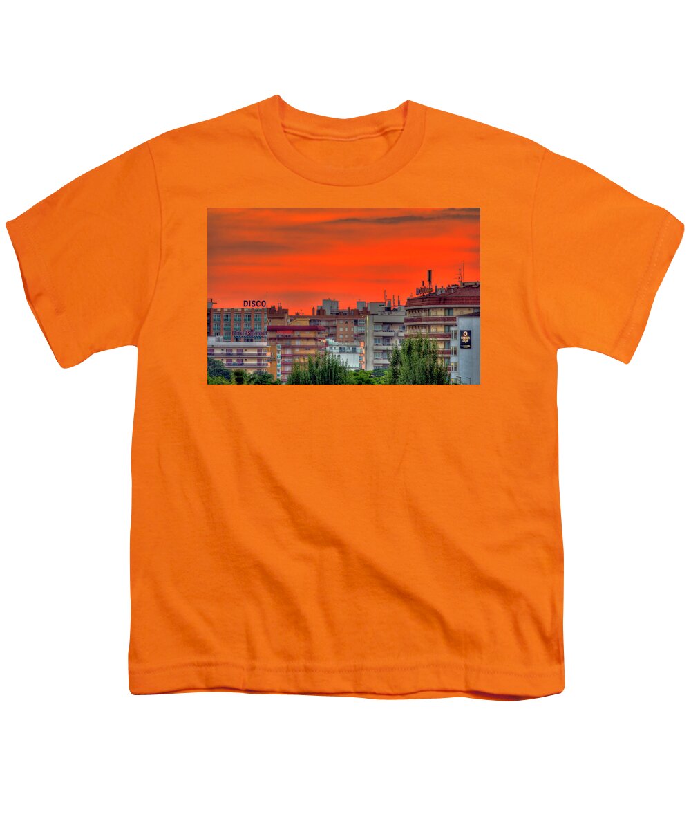 Santa Susanna Youth T-Shirt featuring the photograph Disco Sunrise by Nadia Sanowar
