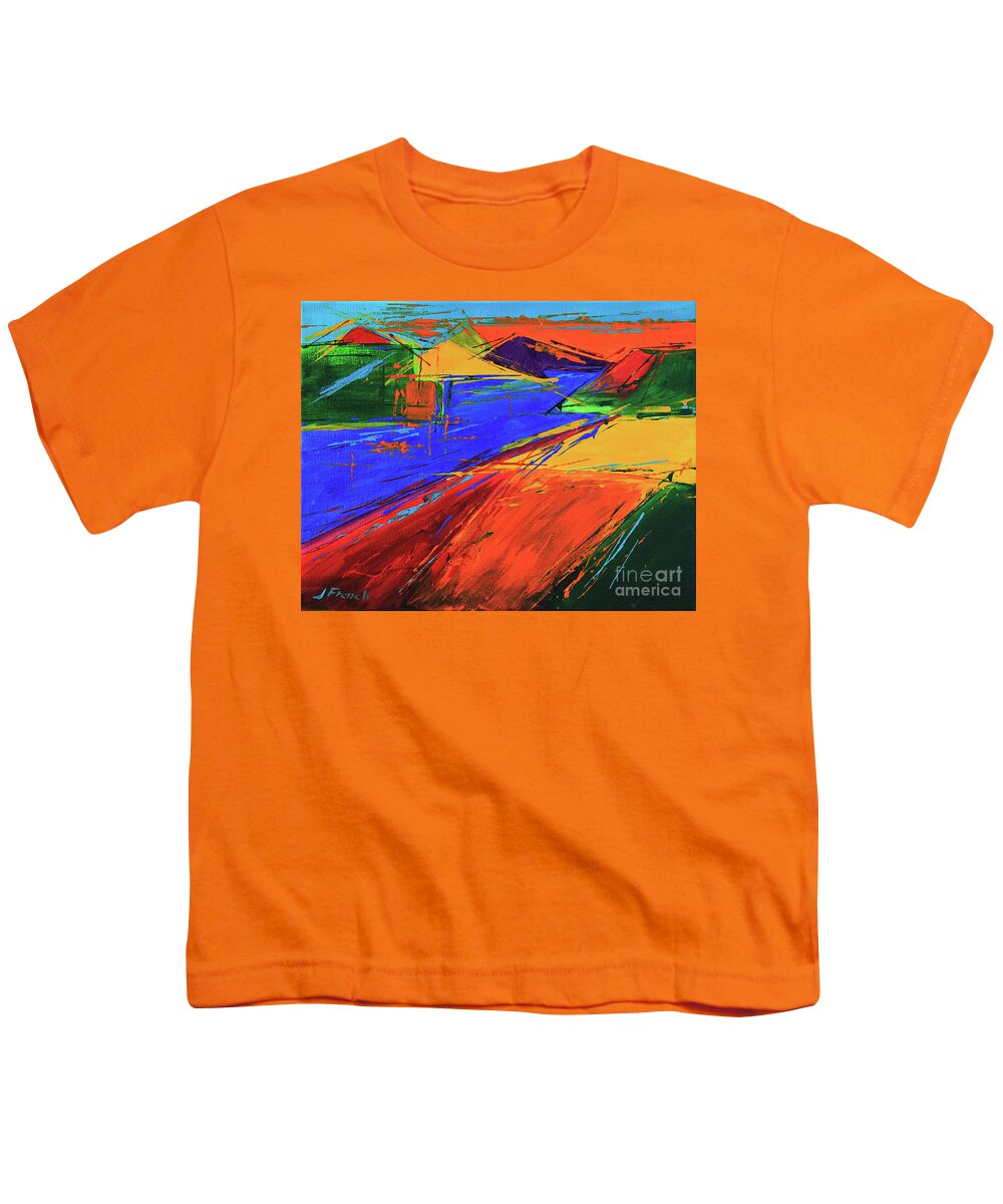 Art Youth T-Shirt featuring the painting Electric Color by Jeanette French