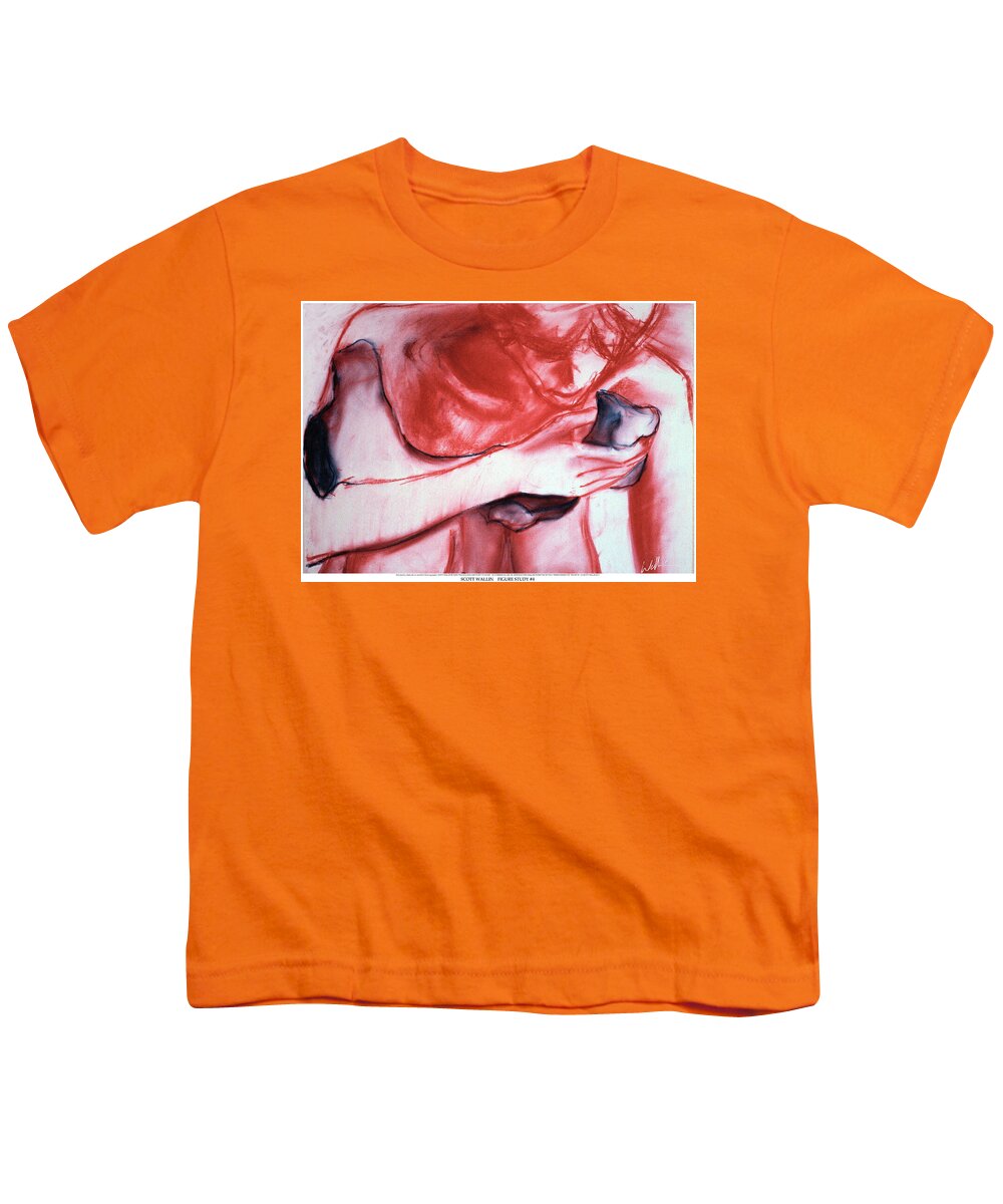 A Set Of Figure Studies Youth T-Shirt featuring the drawing Figure Study Four by Scott Wallin
