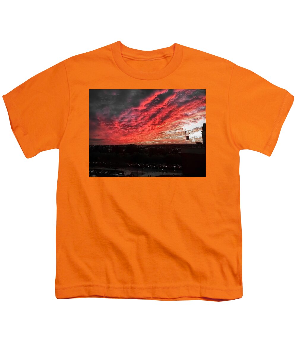 Sky Youth T-Shirt featuring the photograph Fire in the Sky by Chris Montcalmo