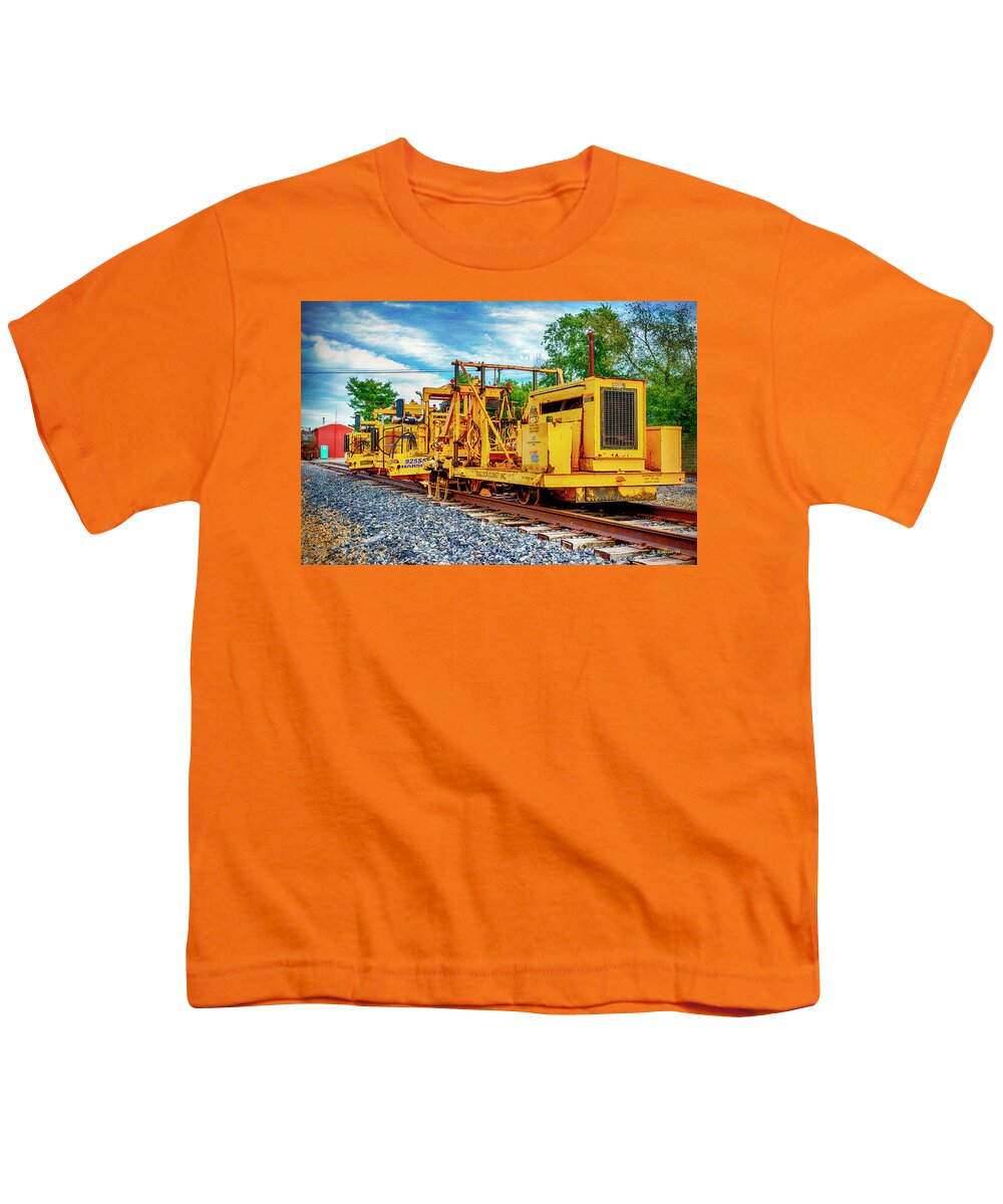 2d Youth T-Shirt featuring the photograph Fixing The Track by Brian Wallace