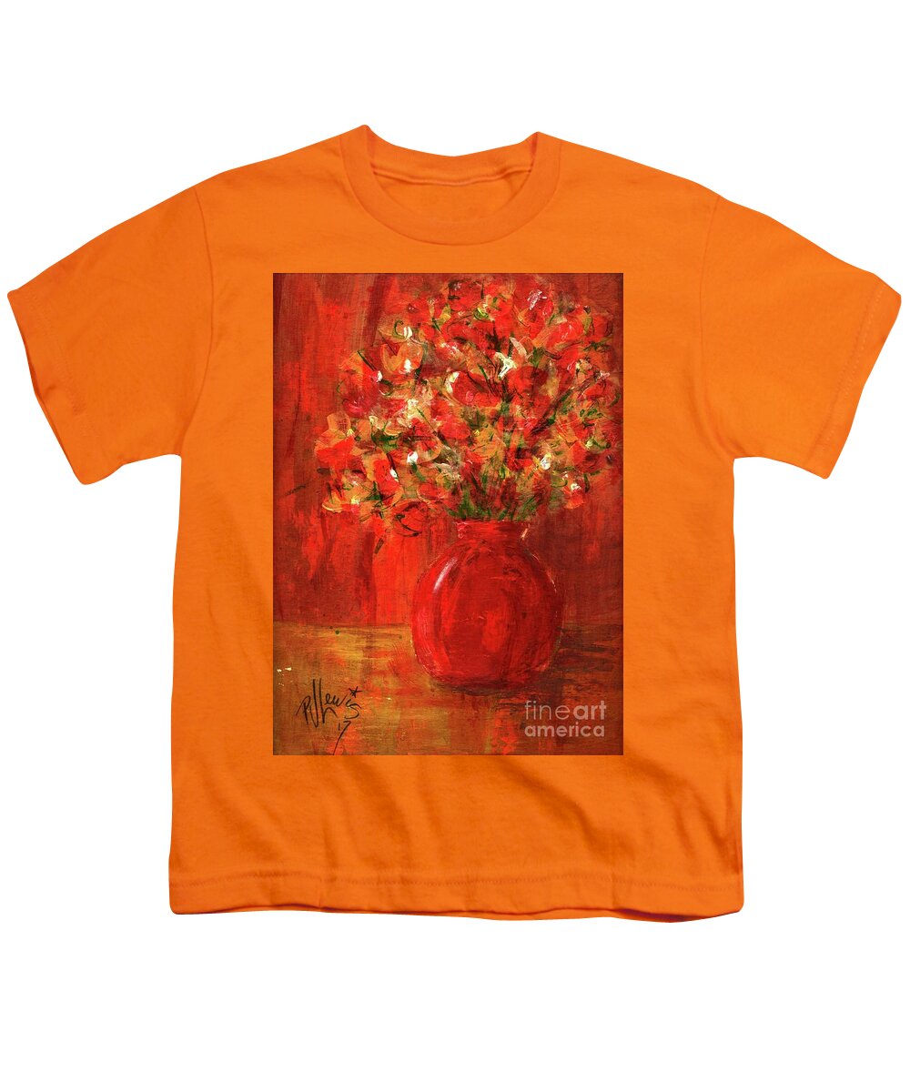 Red Youth T-Shirt featuring the painting Florists Red by PJ Lewis