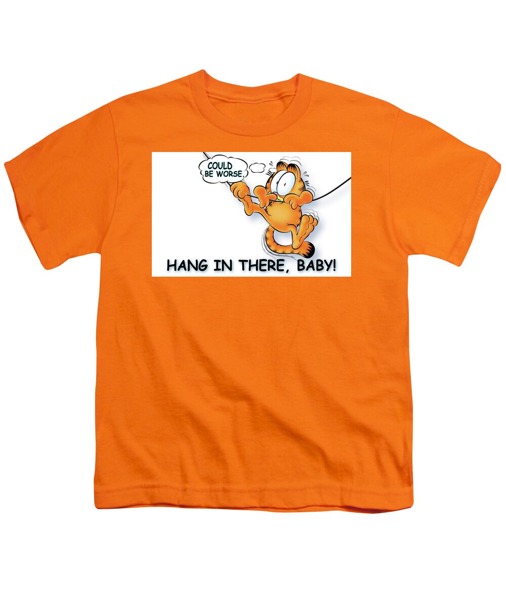 Garfield Youth T-Shirt featuring the digital art Garfield by Super Lovely