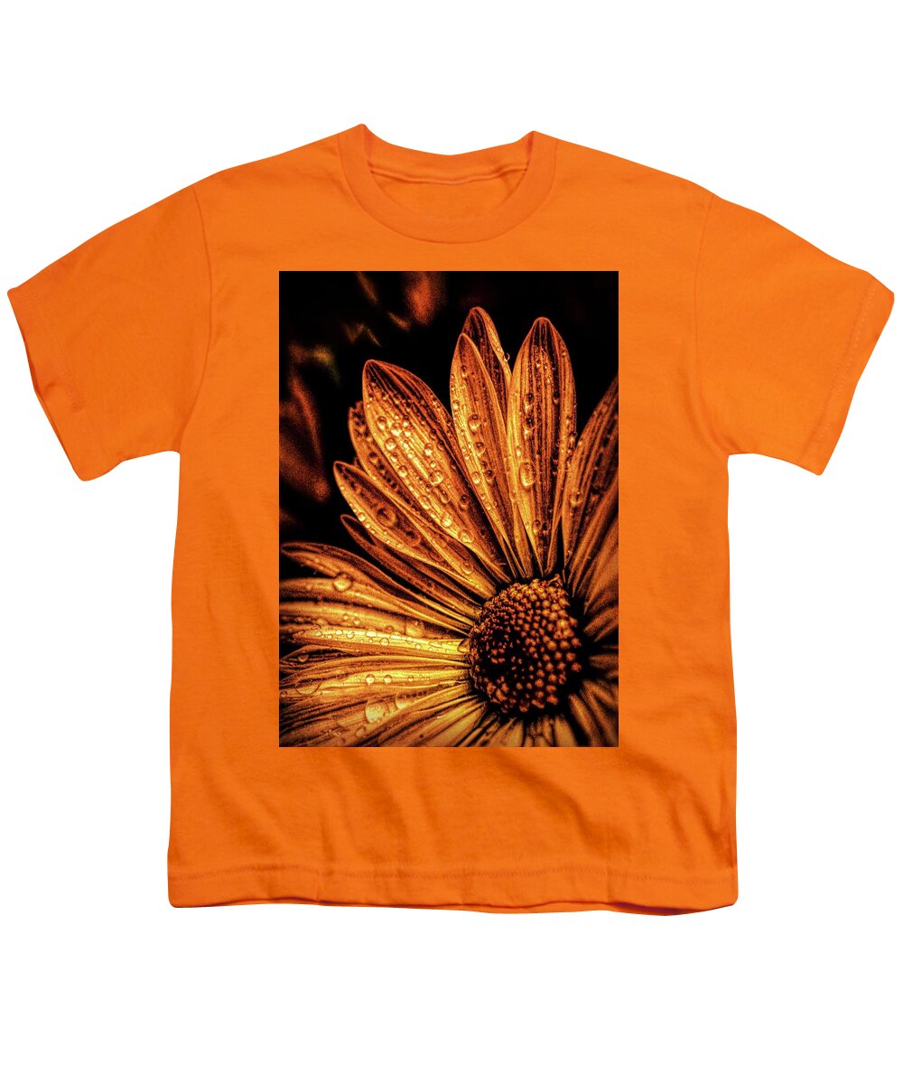 Flower Youth T-Shirt featuring the photograph Golden Flower by Lilia S