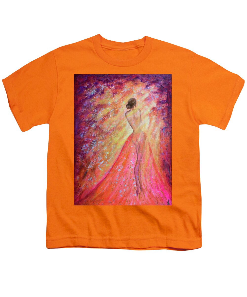 Girl Youth T-Shirt featuring the painting In the morning light by Lilia S