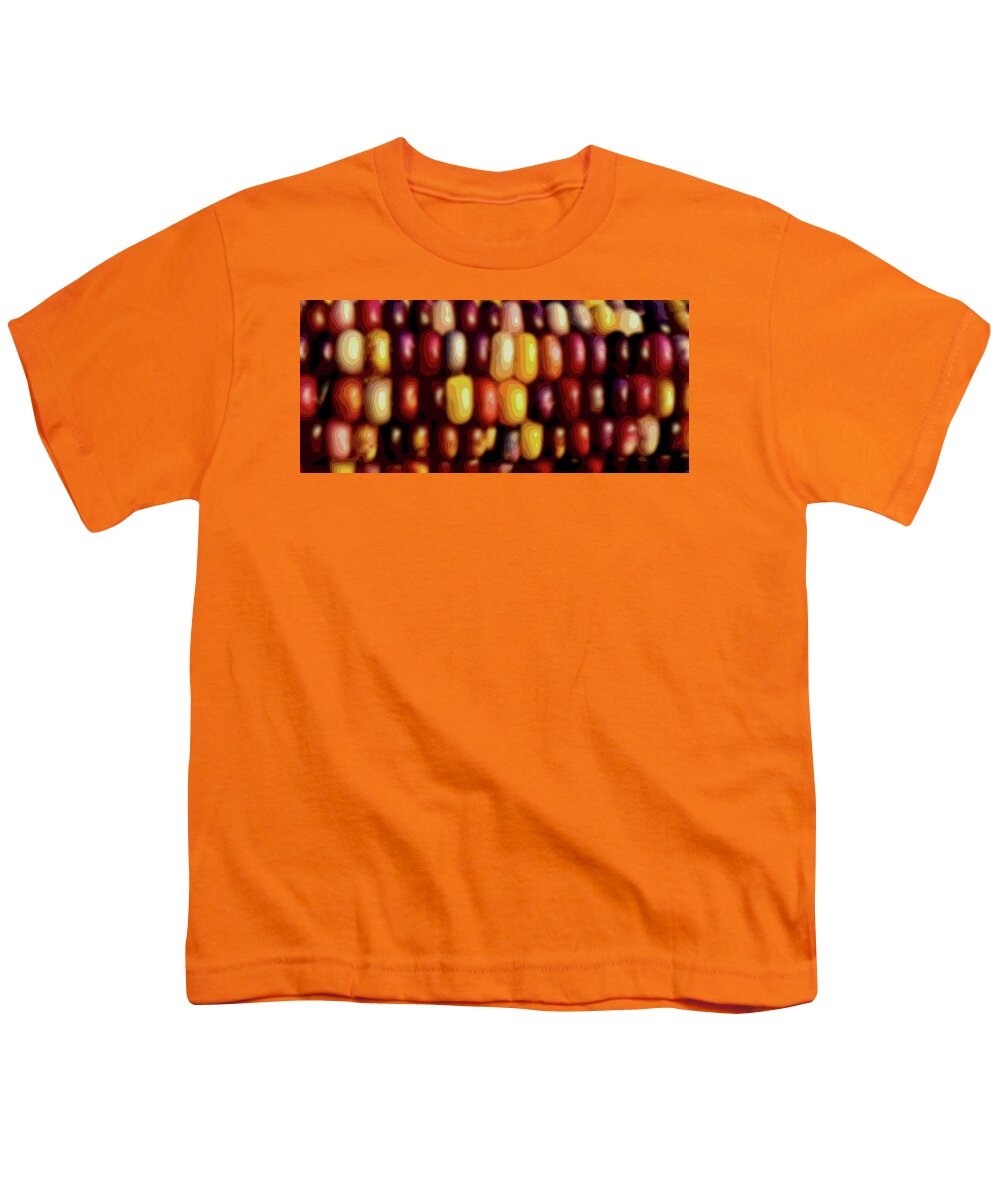 Linda Brody Youth T-Shirt featuring the digital art Indian Corn Posterized I by Linda Brody