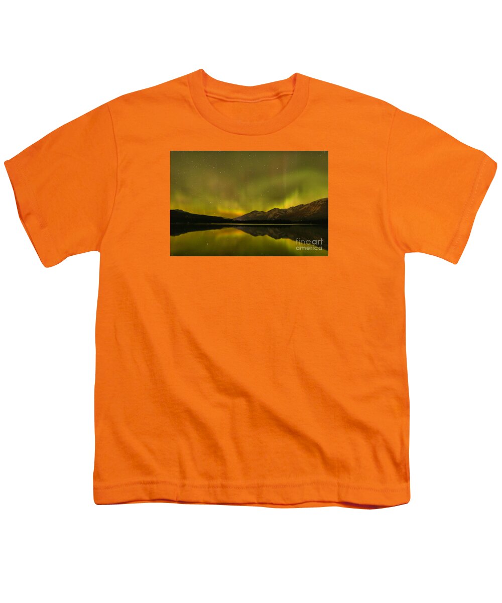 Canadian Northern Lights Youth T-Shirt featuring the photograph Jasper Energy Swirls by Adam Jewell