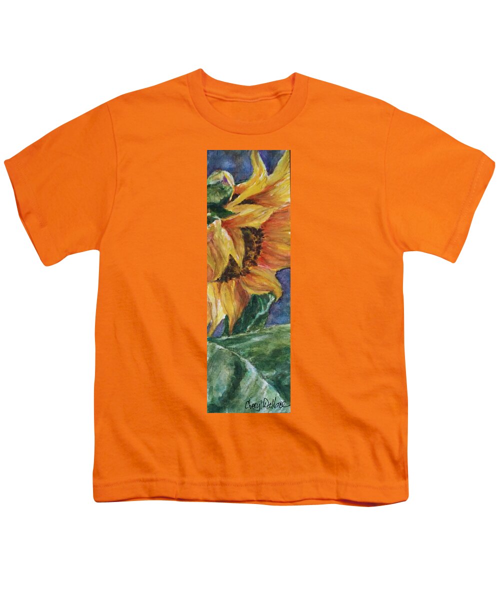 Sunflower Youth T-Shirt featuring the painting Joy for Today by Cheryl Wallace
