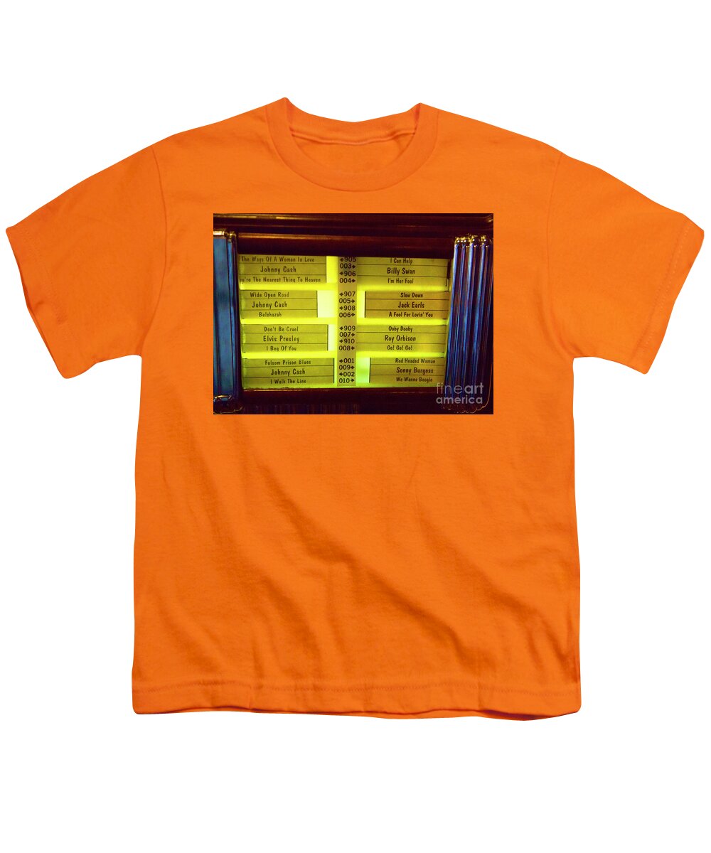 Sun Records Youth T-Shirt featuring the photograph Jukebox Song Labels by Chuck Kuhn