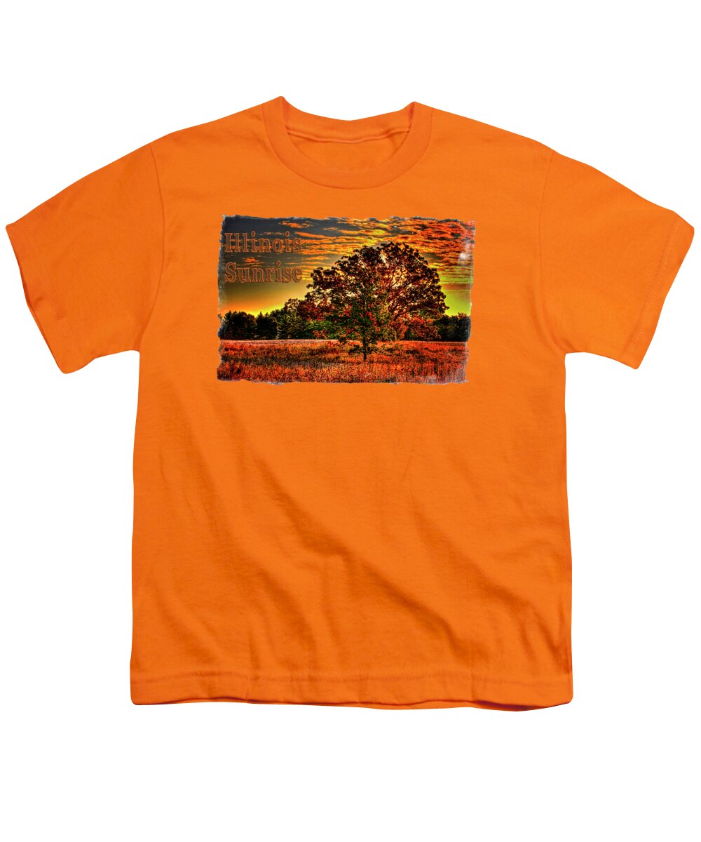 Illinois Youth T-Shirt featuring the photograph Maple Tree on an Illinois Priaire Early Autumn by Roger Passman