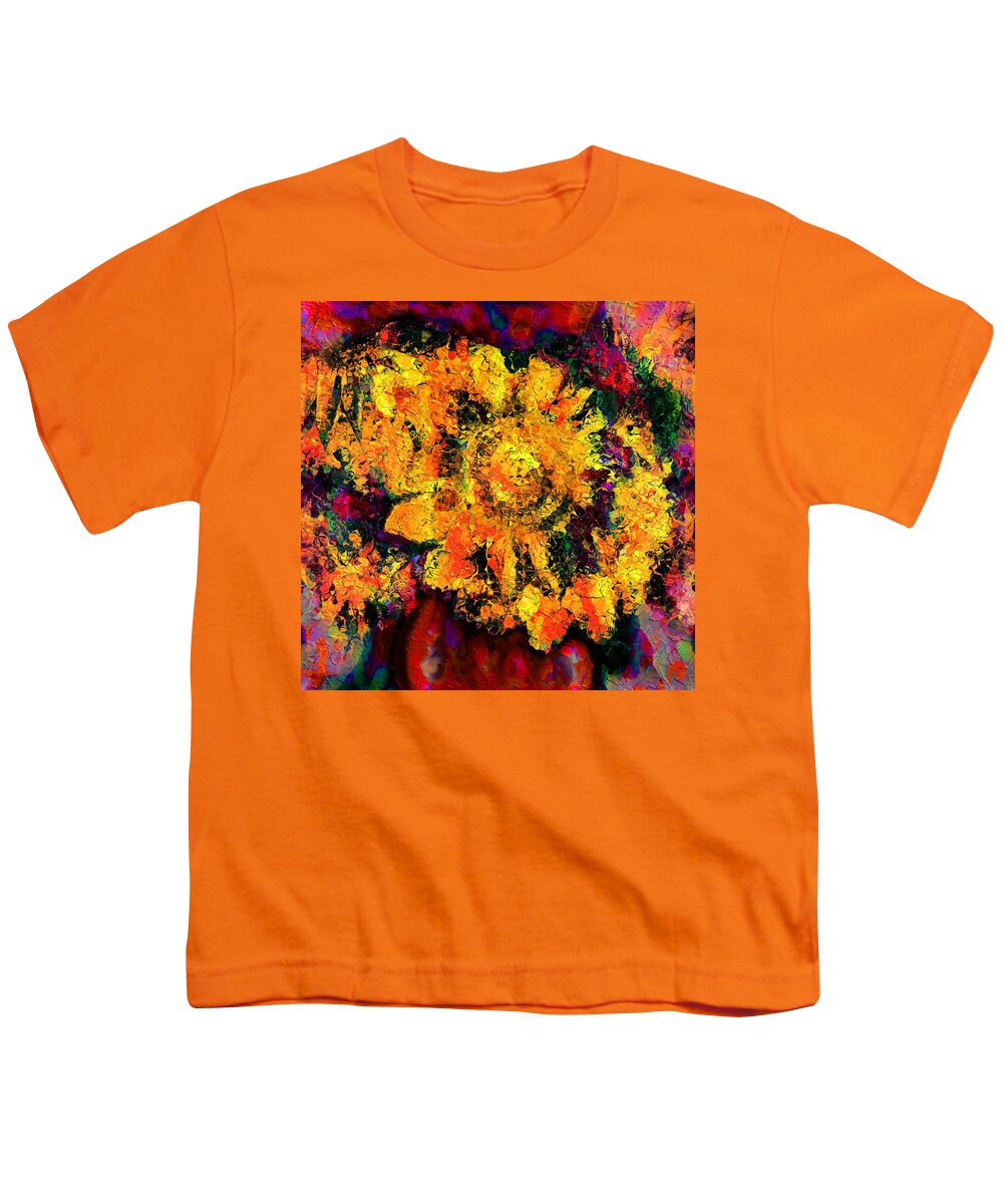 Sunflowers Youth T-Shirt featuring the mixed media Natalie Holland Sunflowers by Natalie Holland