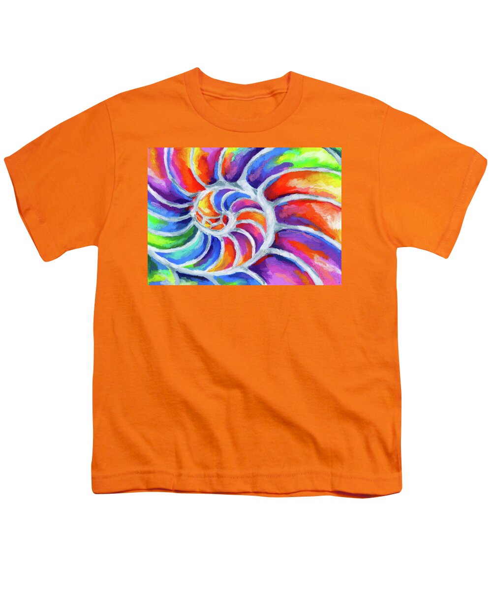 Nautilus Youth T-Shirt featuring the painting Nautilus Curves by Stephen Anderson