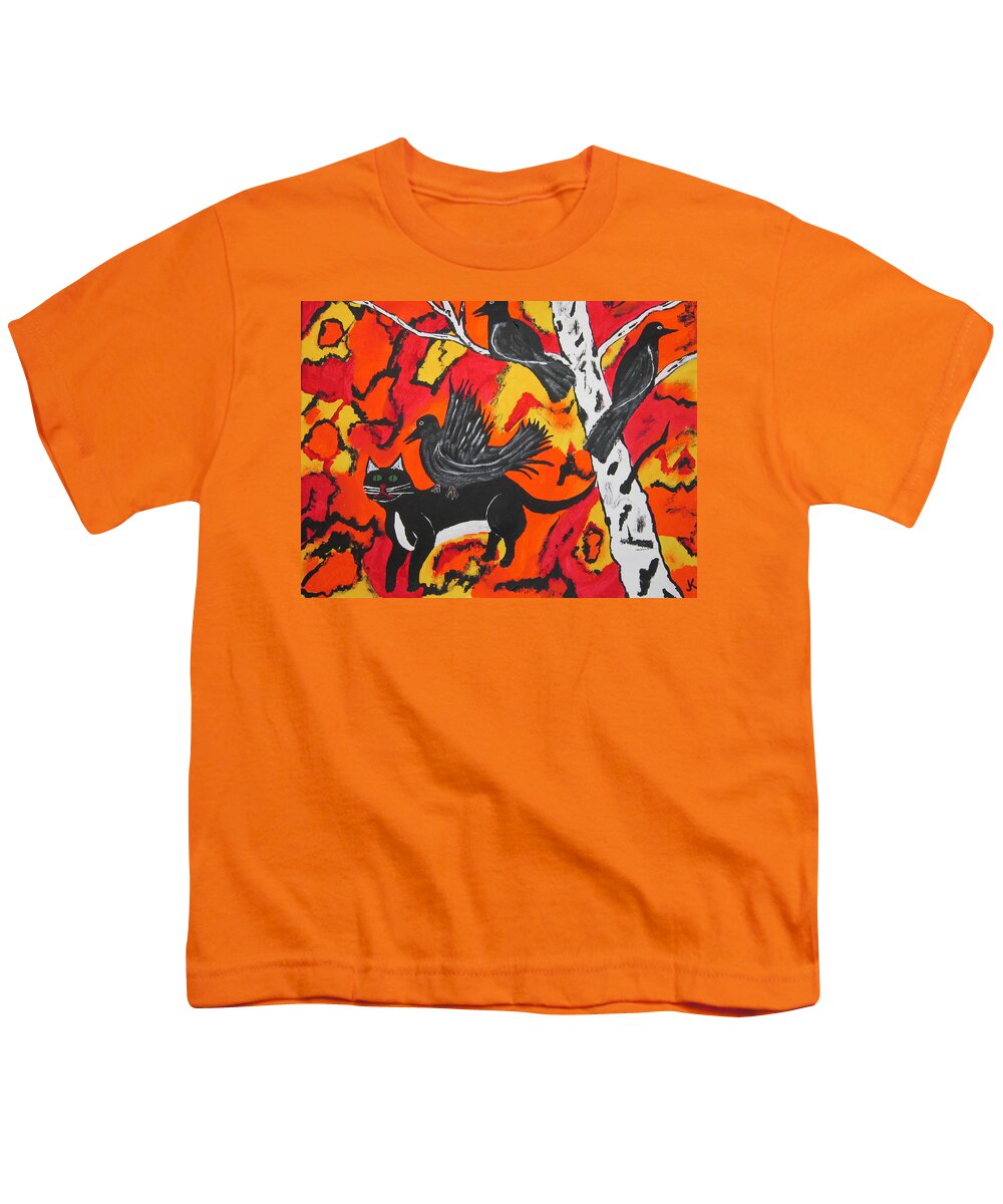  Youth T-Shirt featuring the painting Old Crow Rodeo by Jeffrey Koss