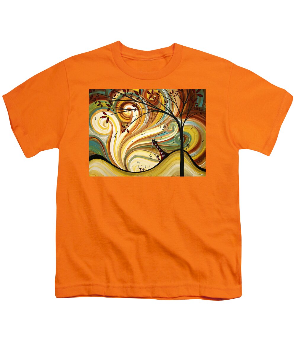 Art Youth T-Shirt featuring the painting OUT WEST Original MADART Painting by Megan Duncanson